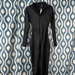 SKIMS ALL-IN-ONE SHINE MOCK NECK LONG SLEEVE ONESIE